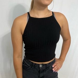 H&M black crop tank top